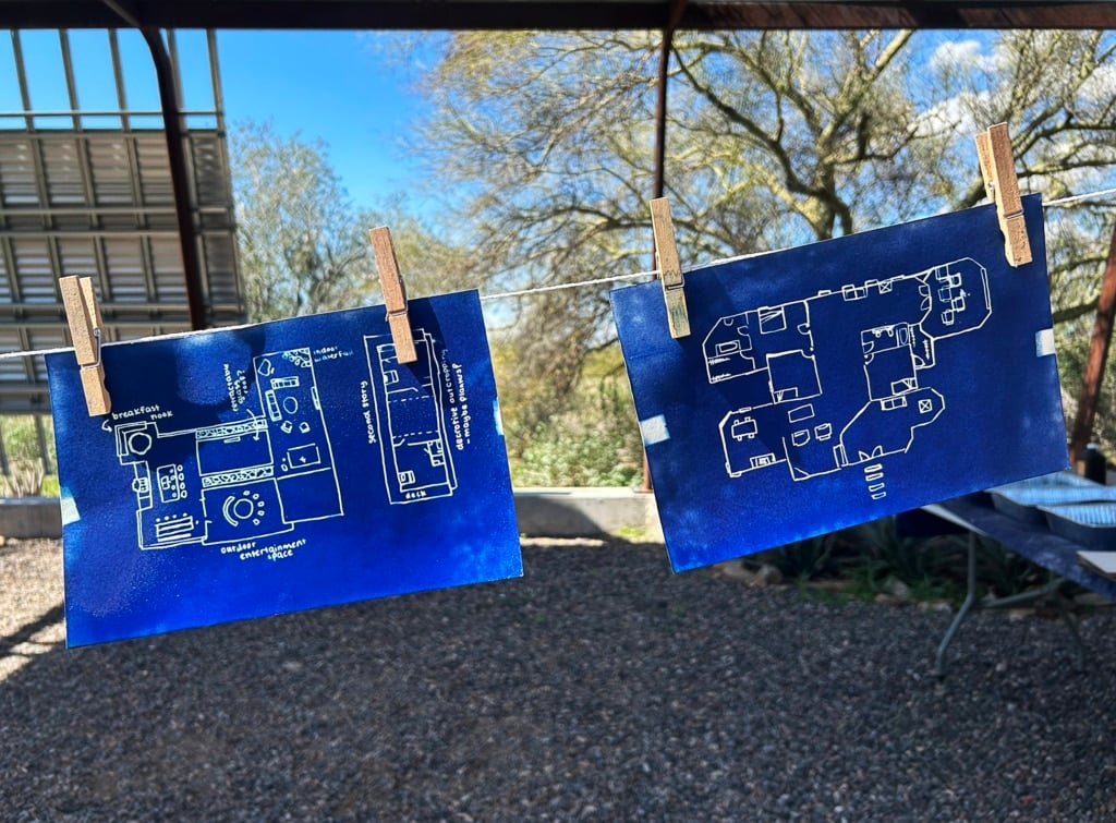 cyanotype process example to illustrate why architects used this technique to reproduce building plans.