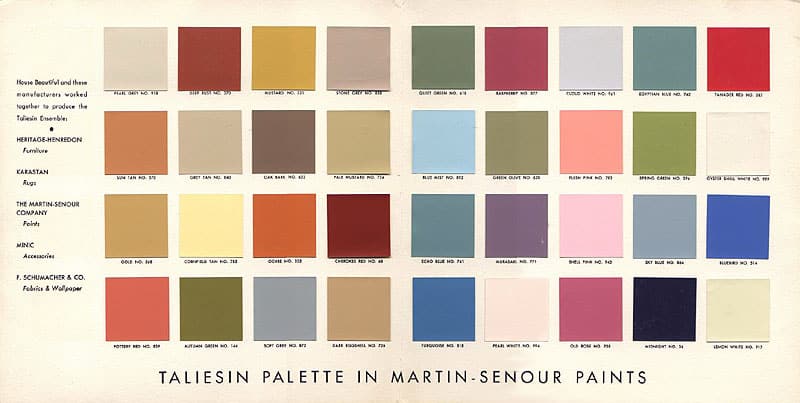 Frank Lloyd Wright Interior Colors