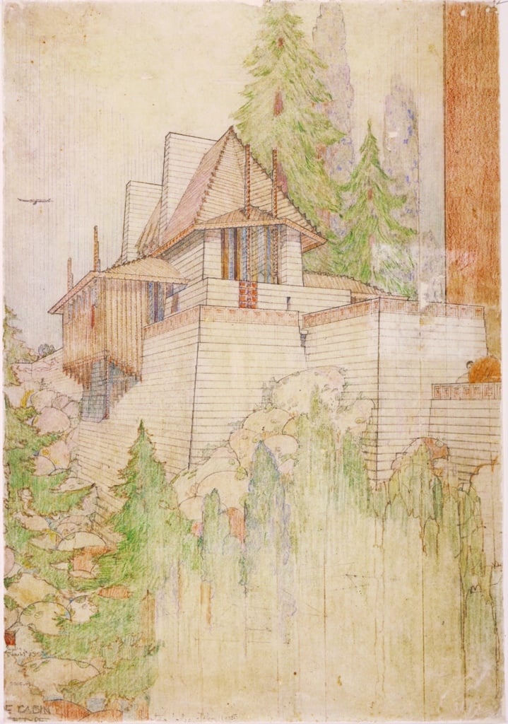 Archival perspective of Wright's Lodge Type structure