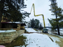 Preservation work at Taliesin in Wisconsin in the snow