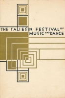 Eugene Masselink program cover design for the Taliesin Festival of Music and Dance with lines and squares in gold and black
