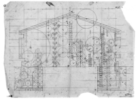 Underlying Grid drawing of the Midway Gardens Mural