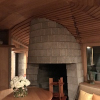 The David Wright House fireplace, the center of the coil.