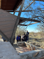 guests taking an apprentice shelters tour at Taliesin West