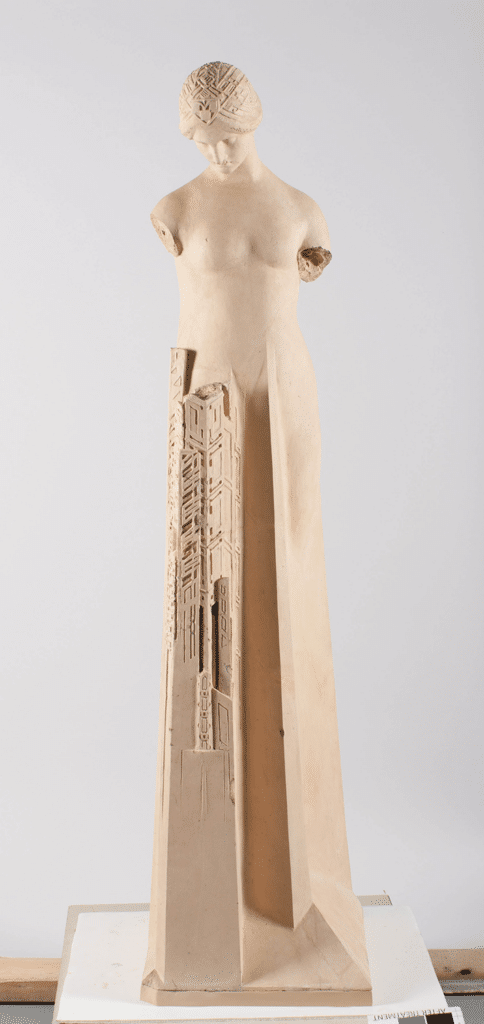 [Flower in the Crannied Wall, Frank Lloyd Wright (designer) and Richard Brock (sculptor), 1902-1904, plaster, Frank Lloyd Wright Foundation Collection, 1161.071.]