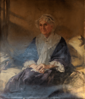 [Anna Lloyd Wright by John Young-Hunter, ca. 1916-1919, oil on canvas, Frank Lloyd Wright Foundation Collection, 1108.200.]