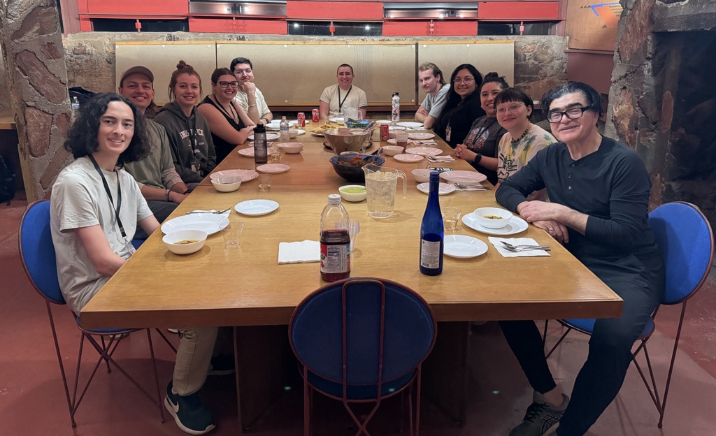 WSU student dining together at Taliesin West