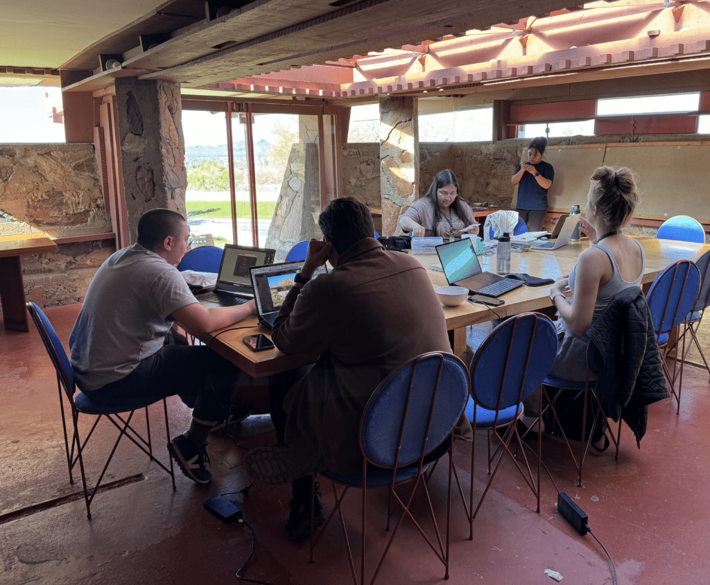 WSU students working on a project at Taliesin West