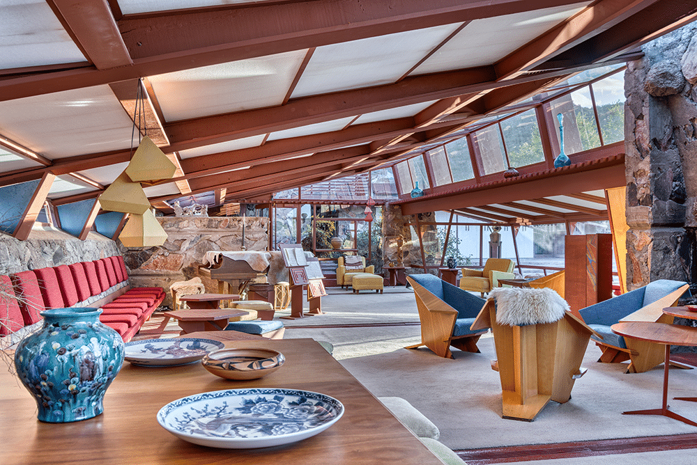 interior of the Garden Room at Taliesin West