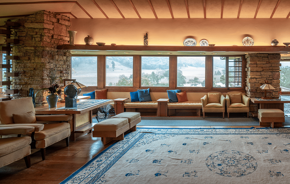 Taliesin Living Room. Photo credit: Tim Long