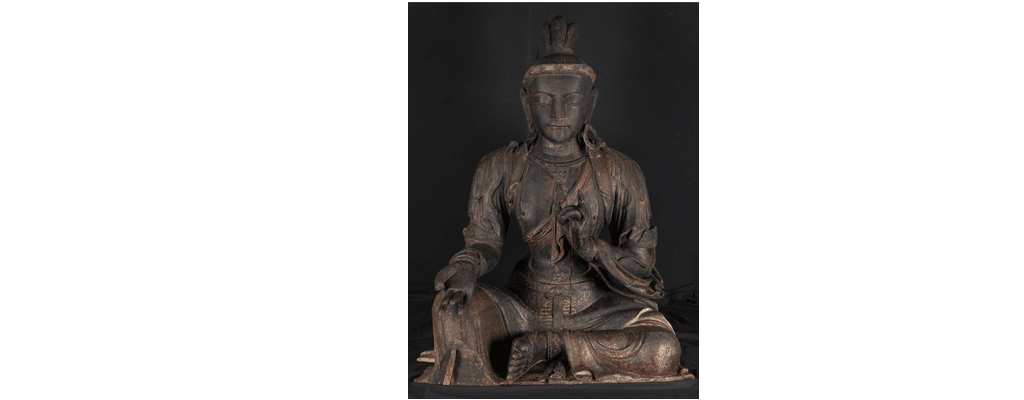 Seated Guan-yin (Kannon), wood, ca. 19th century, Frank Lloyd Wright Foundation Collection, 1186.054.