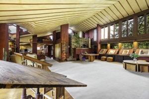 interior of Taliesin, Frank Lloyd Wright's office area