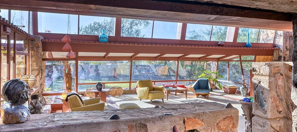 passive solar windows and awnings at Taliesin West
