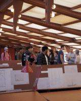 Guests exploring the Drafting Studio at Taliesin West during Discovery Day