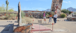 Guests begining their audio tour at Taliesin West