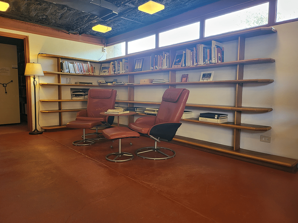 Library Circulating area. Frank Lloyd Wright Foundation Collections