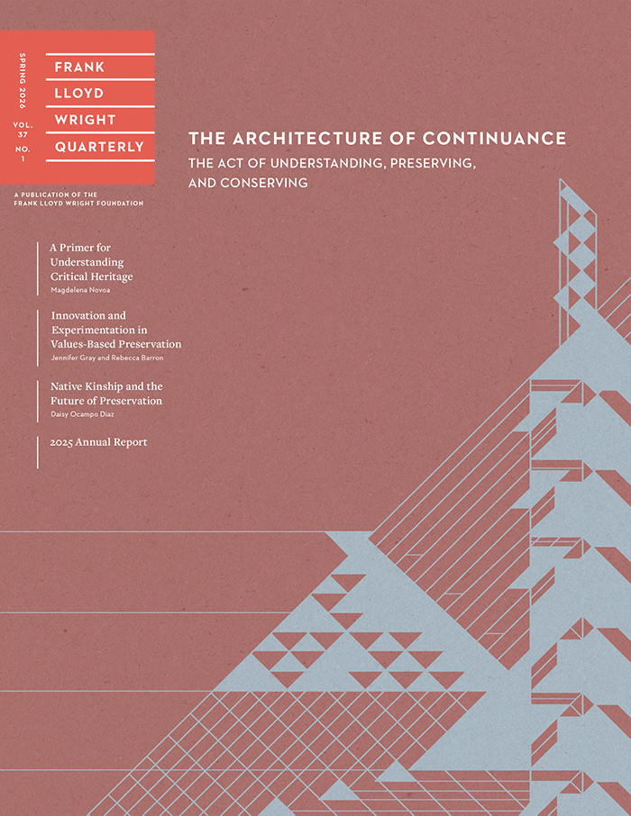 Spring 2026 Frank Lloyd Wright Quarterly cover page
