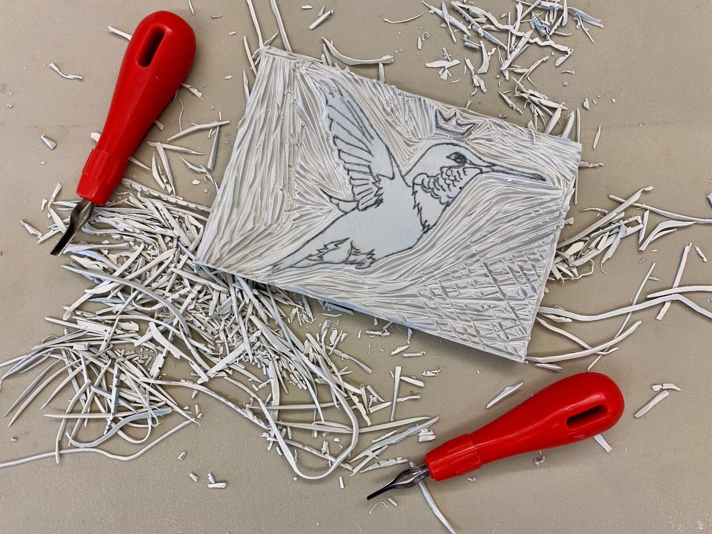 print making tools and artwork
