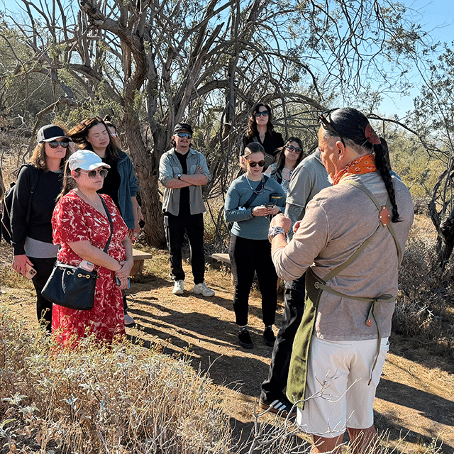 guests learning about editble plants